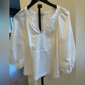 Tyler Boe White Blouse with 3/4 Sleeves (Sz S)